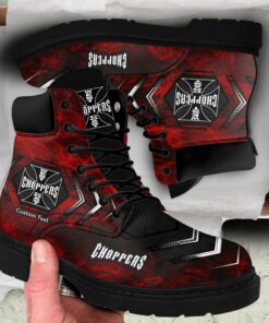 West Coast Choppers Lace up Short Leather Boots Custom Any Logo, Car Model, Or Sport Team