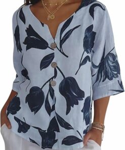 Boho Floral Print Summer Blouses RI55