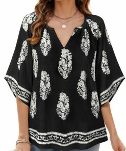 Casual Loose Fit Tunic Tops RI52