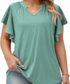 Flowy Ruffle Short Sleeve Top RI62