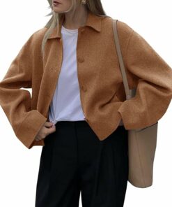 Women Cropped Pea Coat RI72