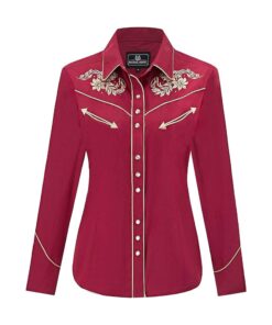 Women's Embroidered Western Cowgirl Slim Fit Shirt RI33