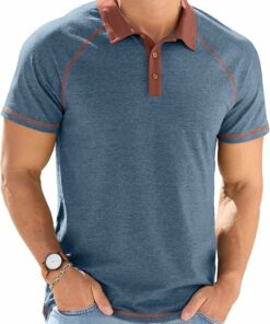 Blue Short Sleeve Polo Shirt RI37