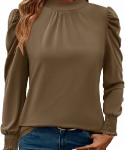 Casual Frill Mock Neck Top RI12