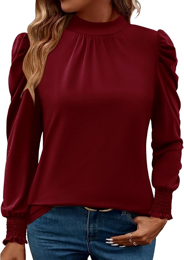 Elegant Frill Mock Neck Top RI18