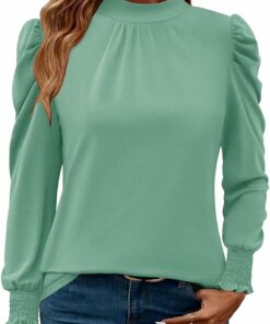 Smocked Cuffs Business Blouses RI15