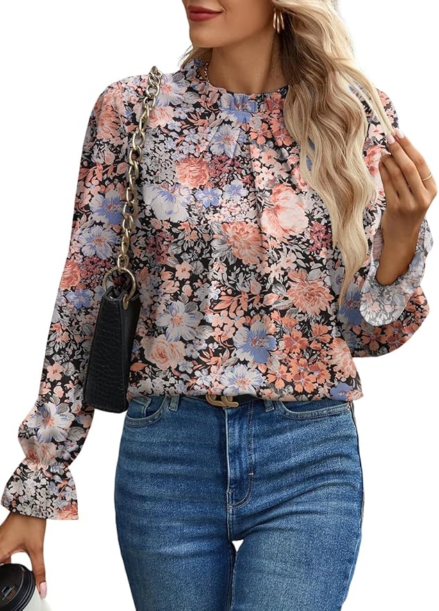 Summer Floral Pleated Top RI19