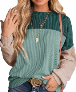 Women's Color Block Long Sleeve Tee RI25