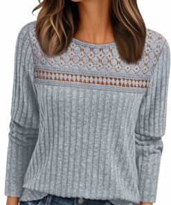 Women's Grey Long Sleeve Shirt RI9