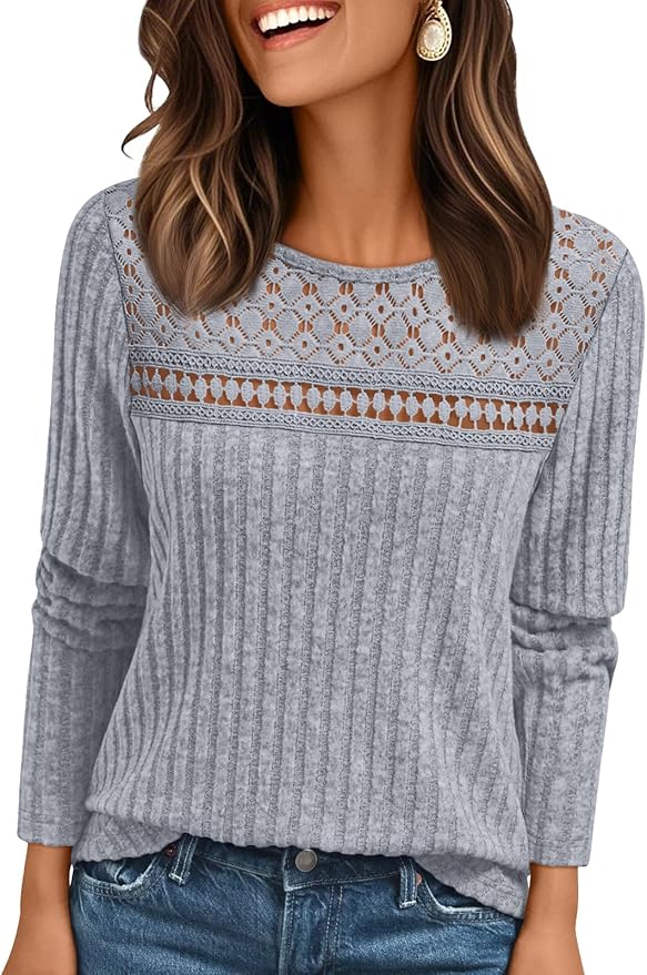 Women's Grey Long Sleeve Shirt RI9