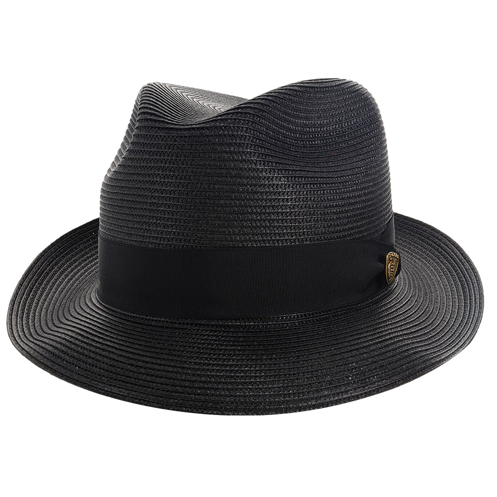Black Straw Fedora Hat - Image 5