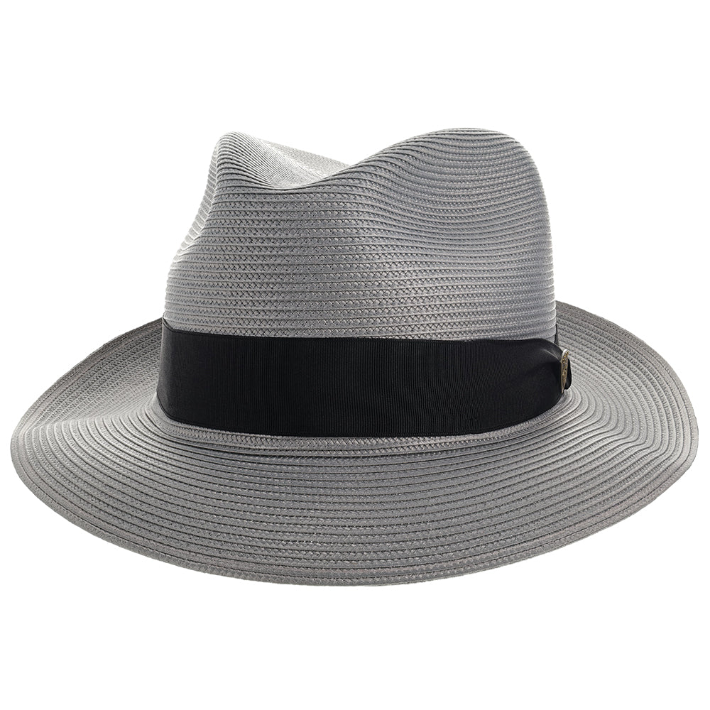 Classic Blue Straw Fedora Hat - Image 10