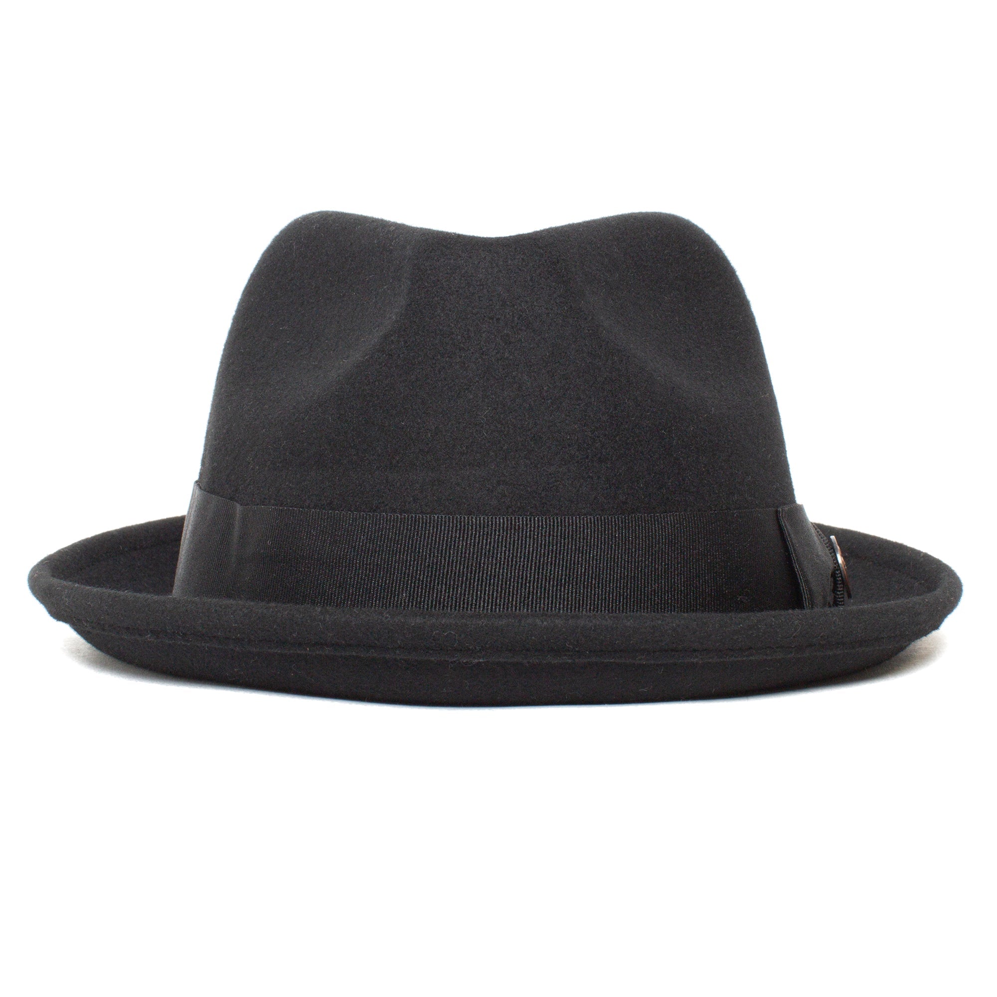 Classic Pork Pie Fedora Hat-Black - Image 3