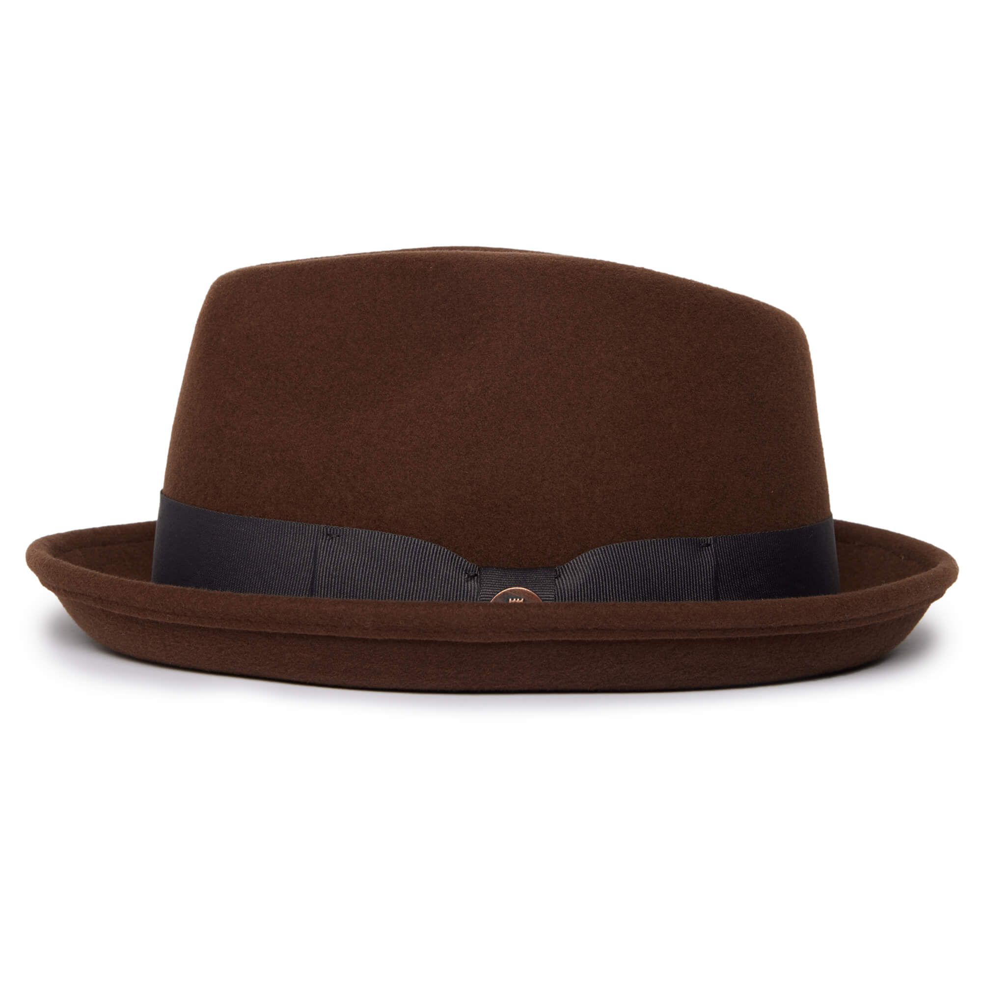 Classic Pork Pie Fedora Hat-Brown - Image 3