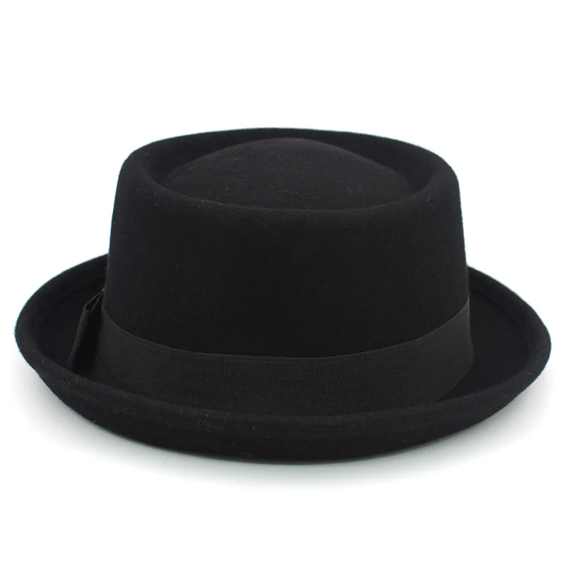 Classic Pork Pie Fedora with Feather Band - Image 4