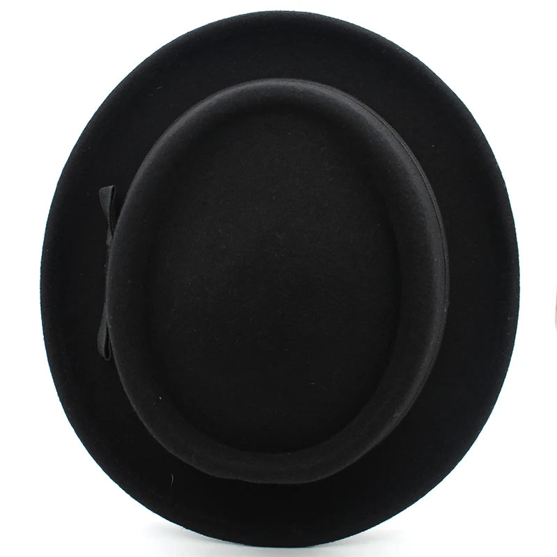 Classic Pork Pie Fedora with Feather Band - Image 6