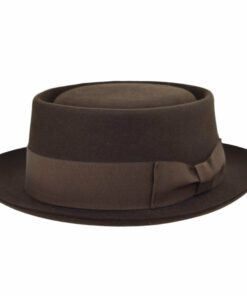 Classic Pork Pie Fur Felt Hat in Brown