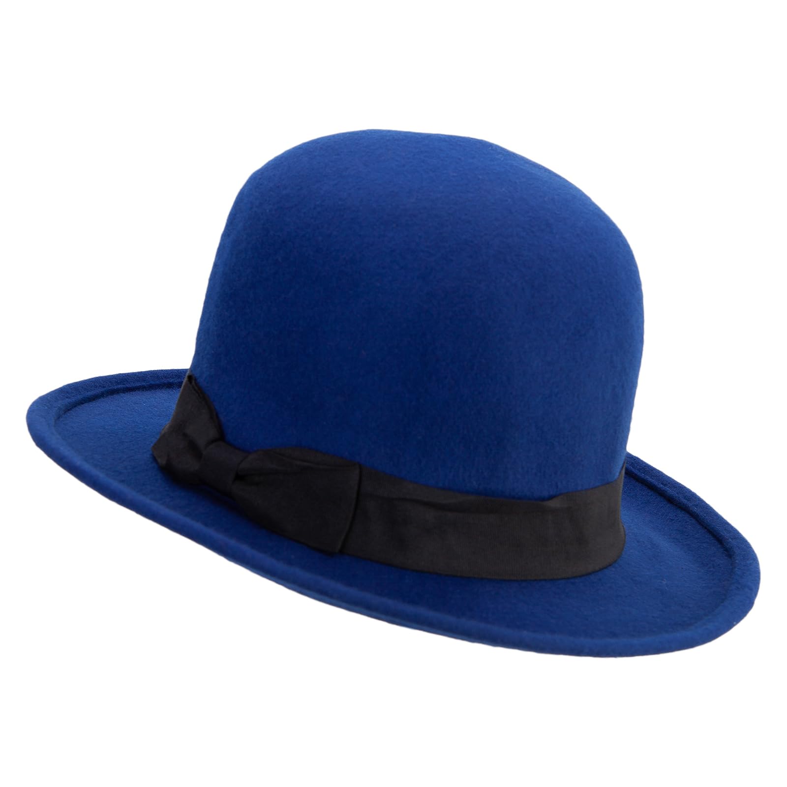 Classic Women's Bowler Wool Felt Hat in Blue - Image 2