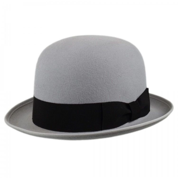 Classic Women's Bowler Wool Felt Hat in Grey - Image 3