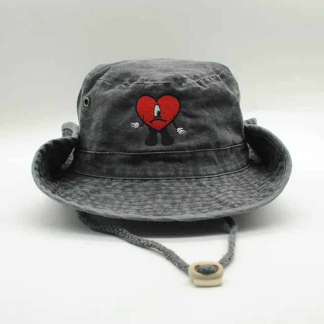 Denim Bucket Hat Foldable Embroidered Pot Hat - Image 8
