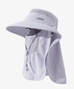 Detachable Face Mask Shawl Wide Brim Boonie Hat with Ponytail Hole
