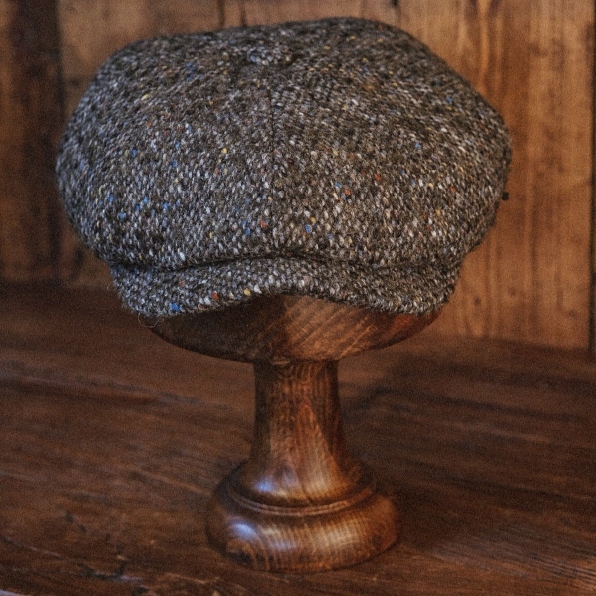 Eight Piece Classic Vintage Brown Wool Newsboy Cap - Image 3