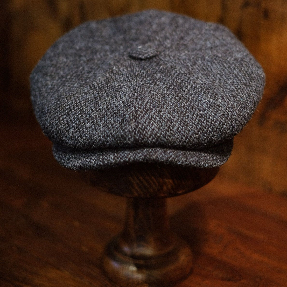 Eight Piece Light Blue Harris Tweed Wool Newsboy Cap - Image 3