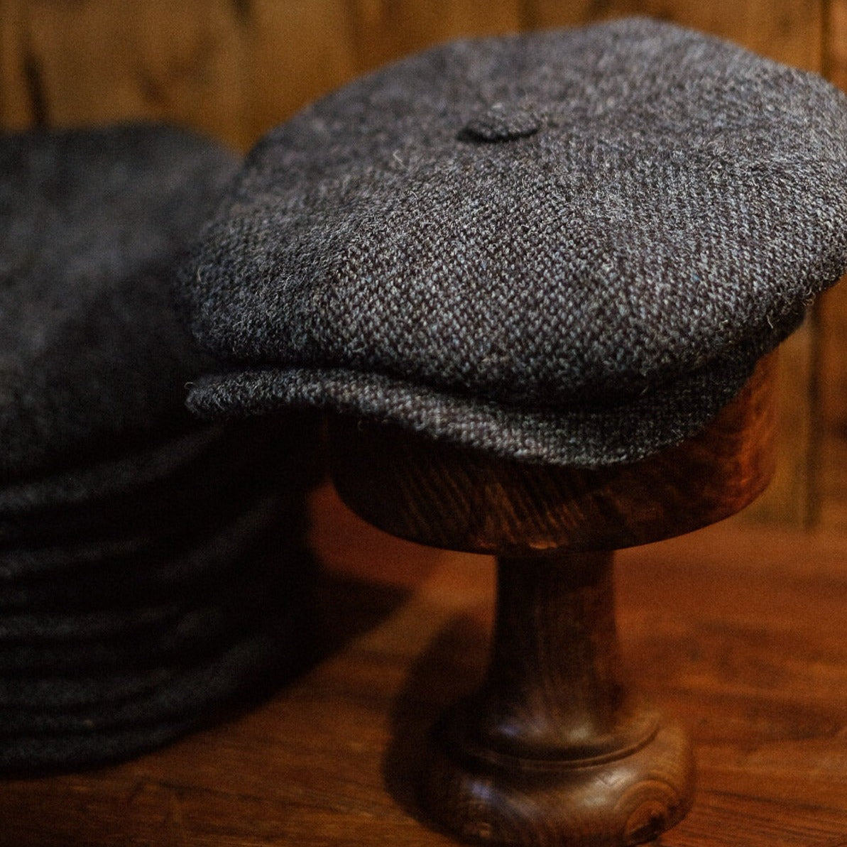 Eight Piece Light Blue Harris Tweed Wool Newsboy Cap - Image 5