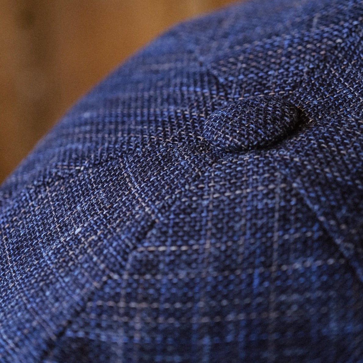 Eight Piece Navy Hopsack Linen Newsboy Cap - Image 7