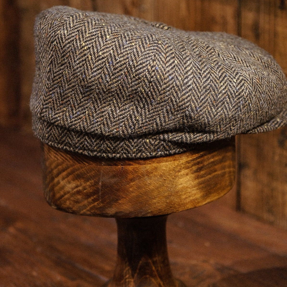 Eight Piece Pure Wool Newsboy Hat - Light Brown - Image 3
