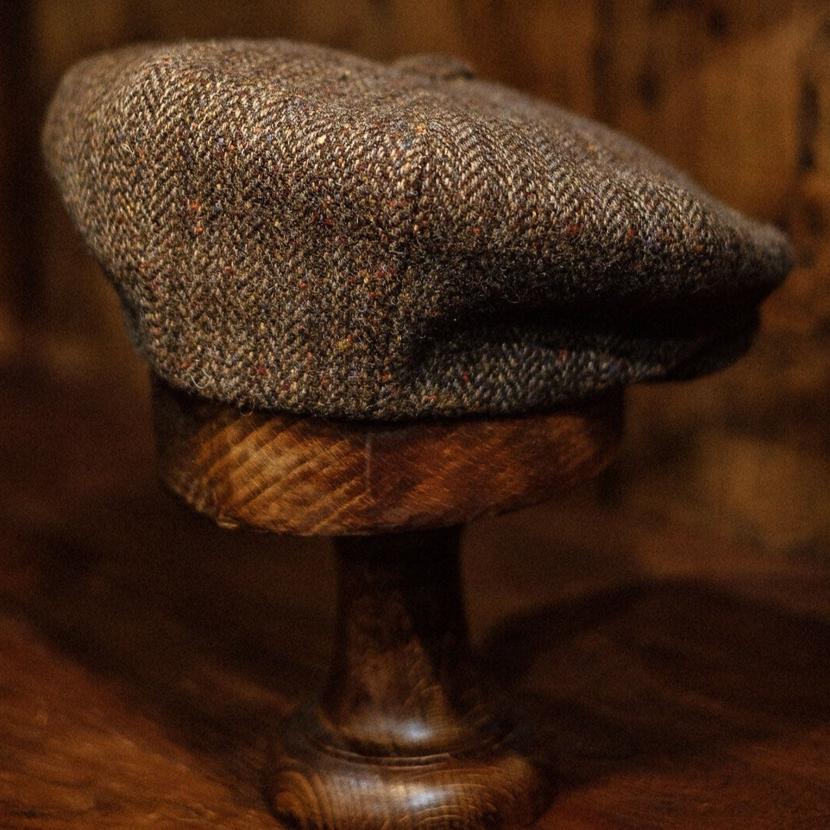 Eight Piece Rust/Red Stripe Wool Newsboy Cap - Image 5