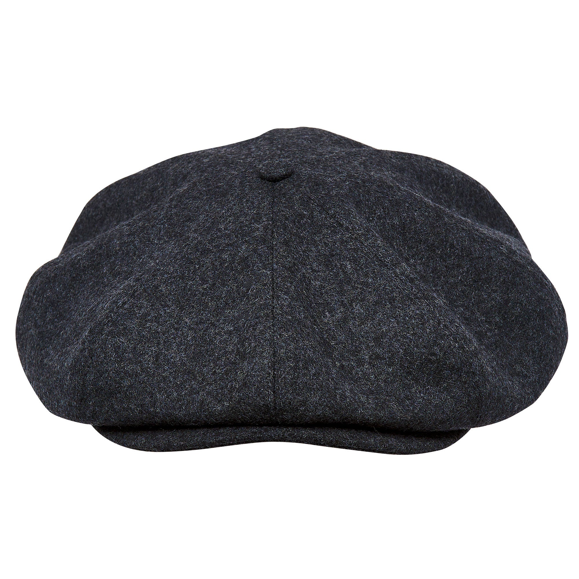 Eight Piece Wool Newsboy Cap-Dark Grey - Image 4
