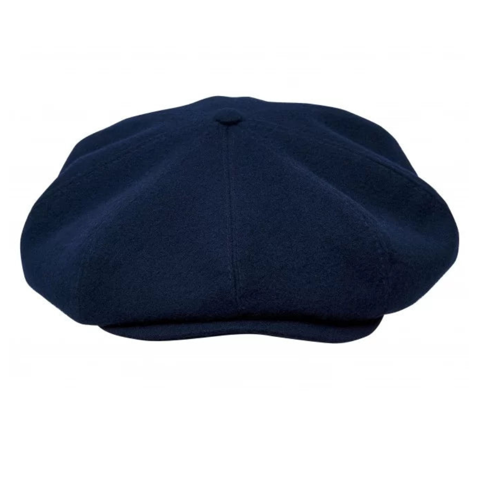 Eight Piece Wool Newsboy Cap-Navy Blue - Image 2