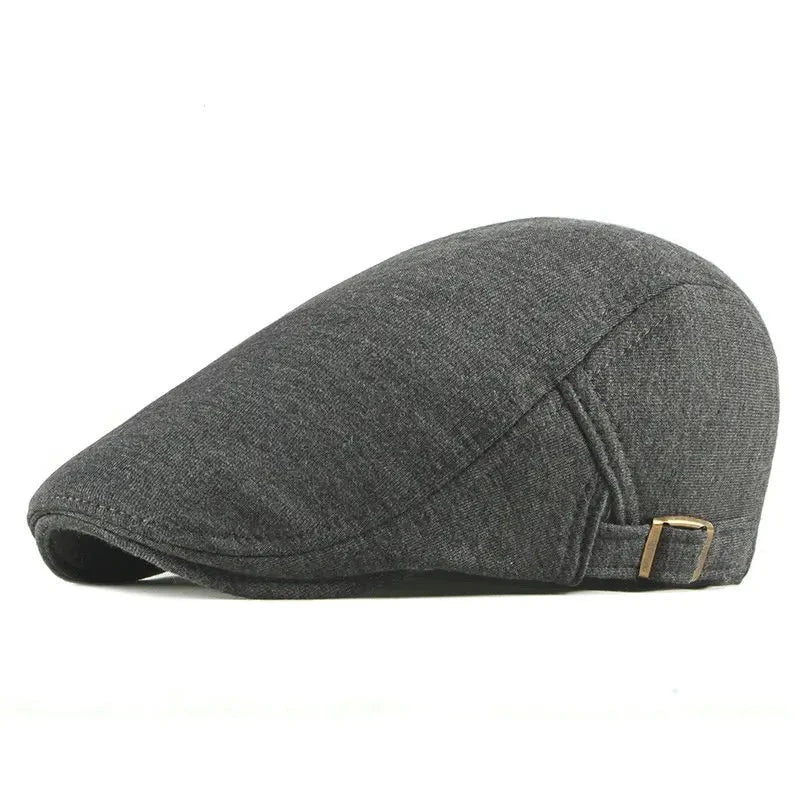 Elegant Solid Color Cotton Flat Cap - Image 3