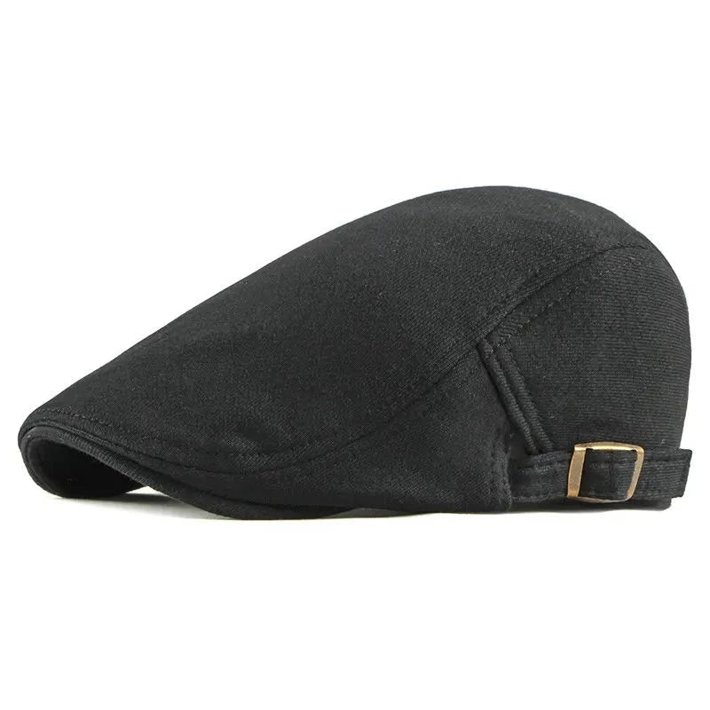Elegant Solid Color Cotton Flat Cap - Image 4