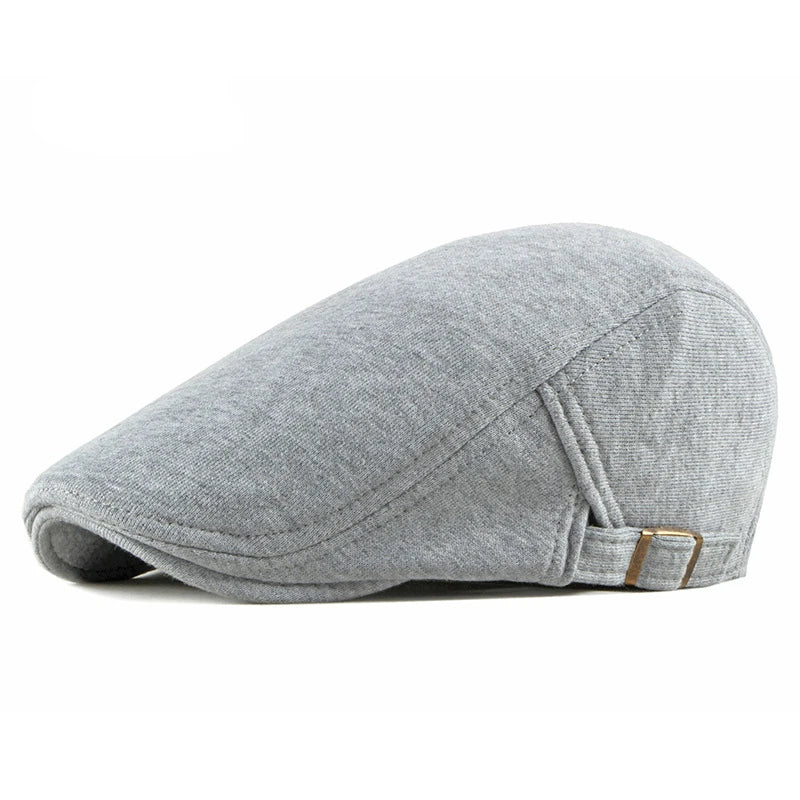Elegant Solid Color Cotton Flat Cap - Image 2
