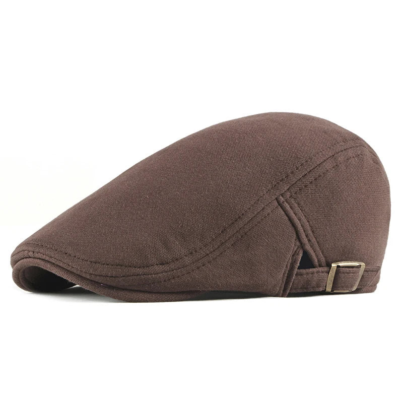 Elegant Solid Color Cotton Flat Cap - Image 5