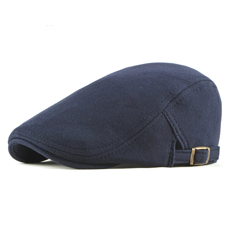 Elegant Solid Color Cotton Flat Cap - Image 10