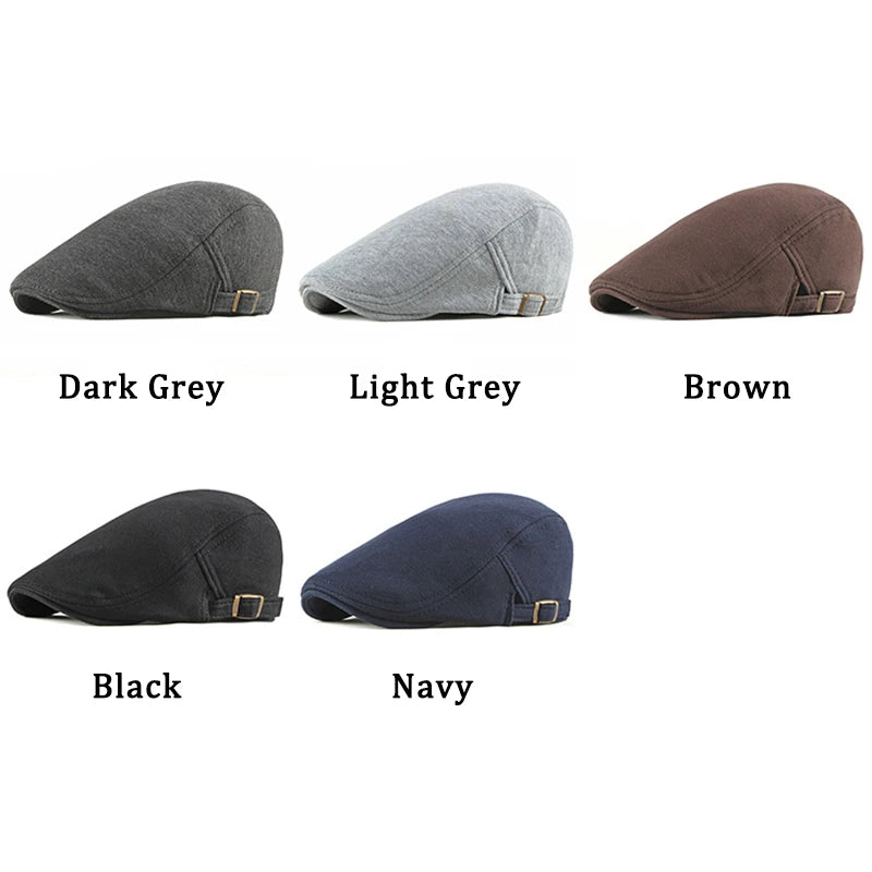 Elegant Solid Color Cotton Flat Cap - Image 8