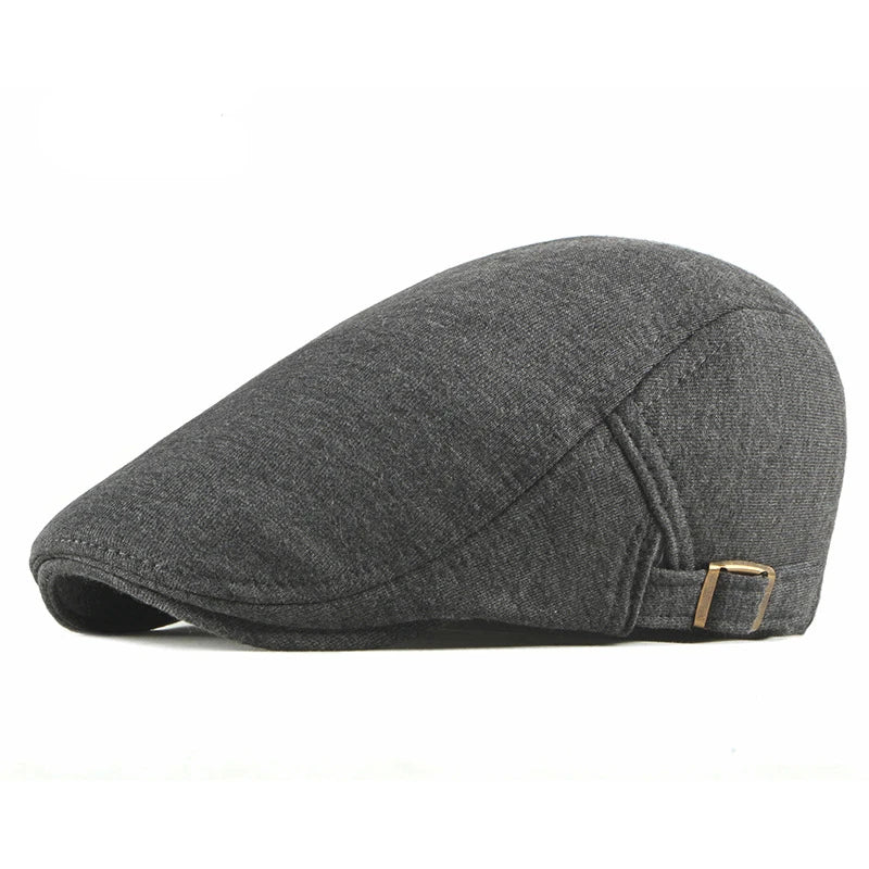 Elegant Solid Color Cotton Flat Cap - Image 9