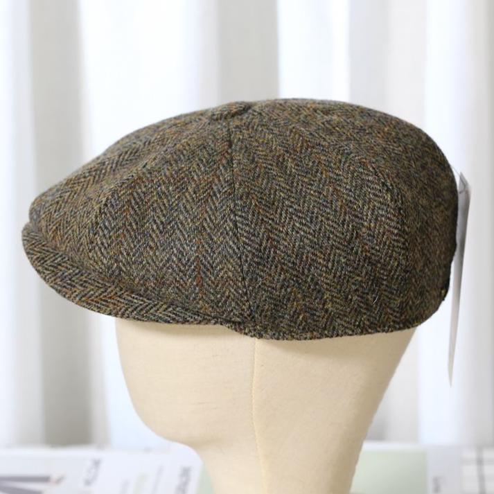 Elegant Tweed Wool Newsboy Cap - Image 2