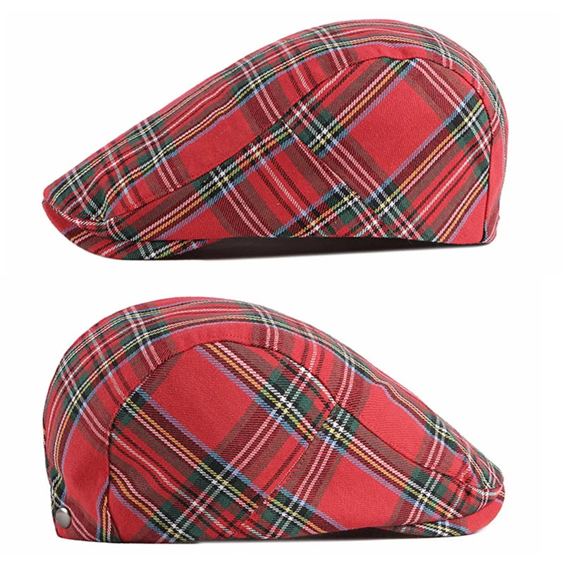 Fashion Fine Stripe Lattice Flat Cap - Image 6