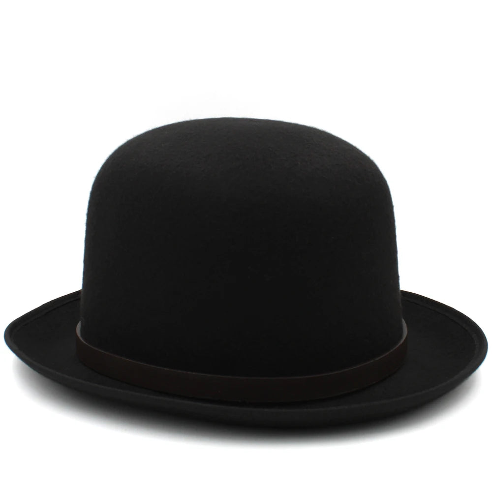 Felt Bowler Hat with Leather Accent - Image 5