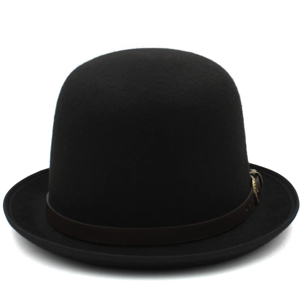 Felt Bowler Hat with Leather Accent - Image 3