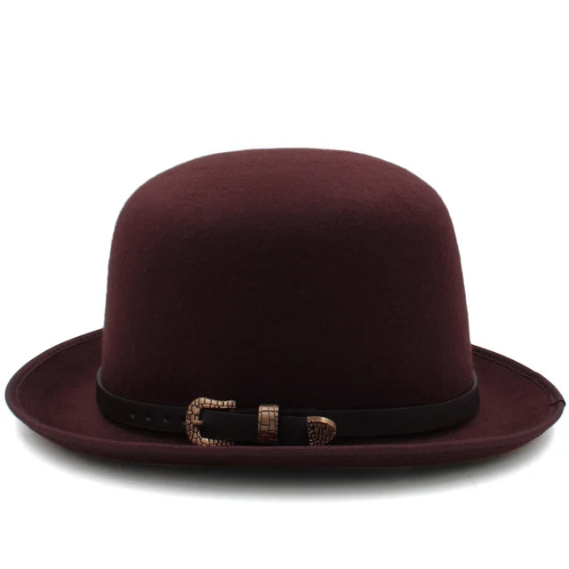 Felt Bowler Hat with Leather Accent - Image 13