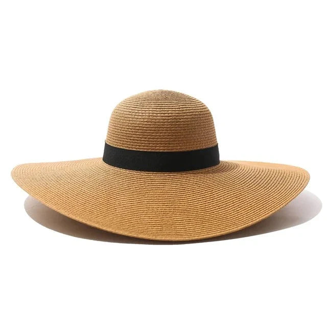 Foldable Women Wide Brim Straw Hat - Image 6