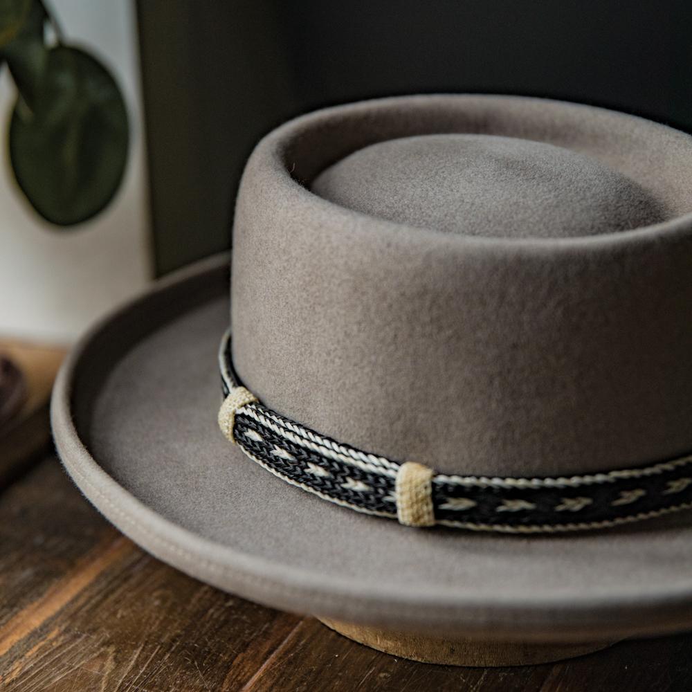 Grey Wool Felt Pork Pie Hat - Image 3
