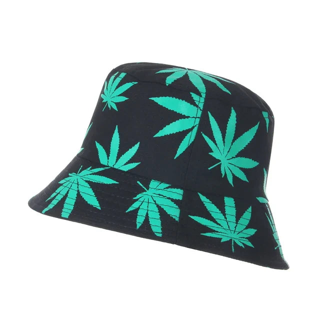 Leaf Print Hip Hop Bucket Hat Sun Hats Cotton - Image 7