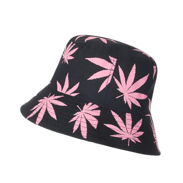 Leaf Print Hip Hop Bucket Hat Sun Hats Cotton - Image 8