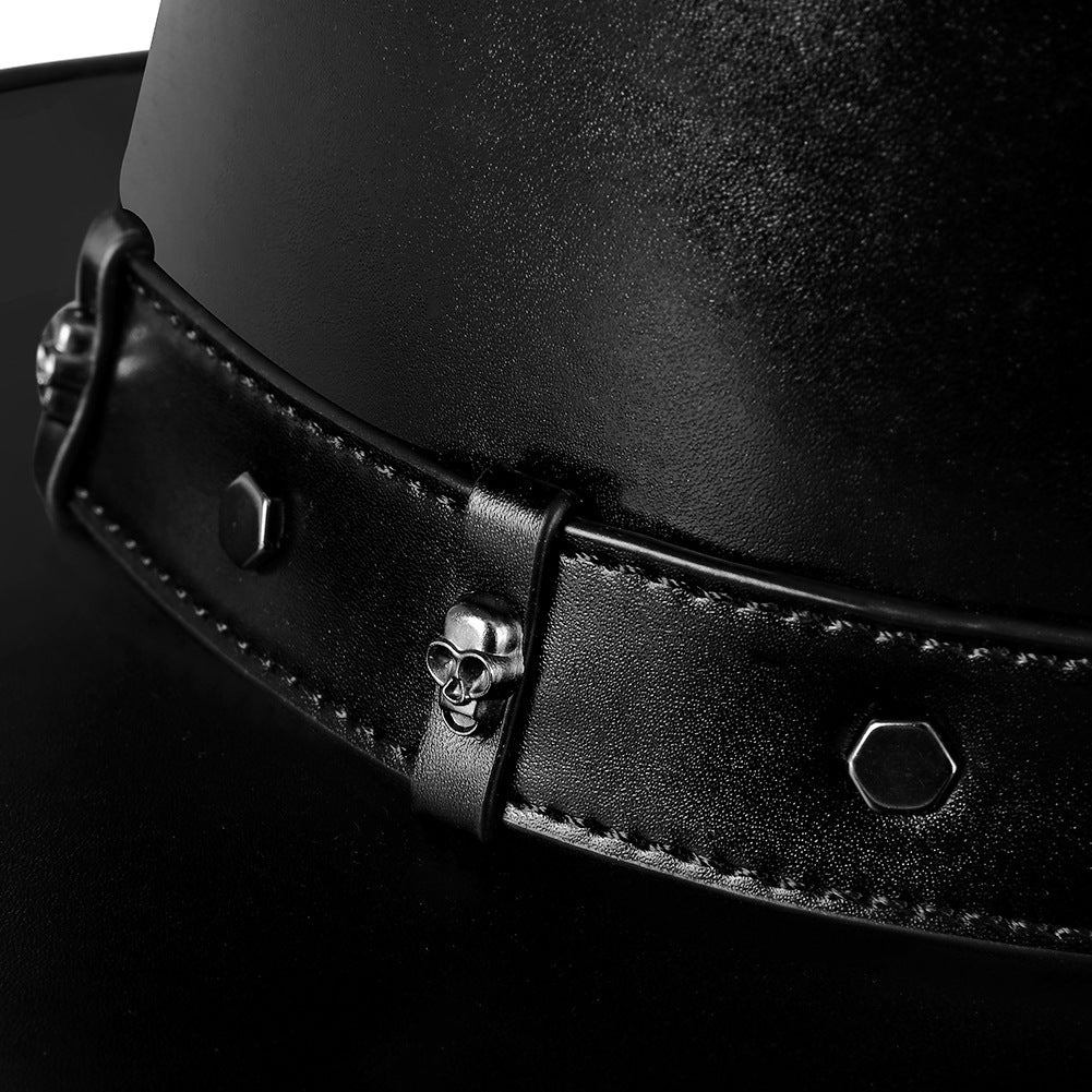 Leather Black Top Hat - Image 5